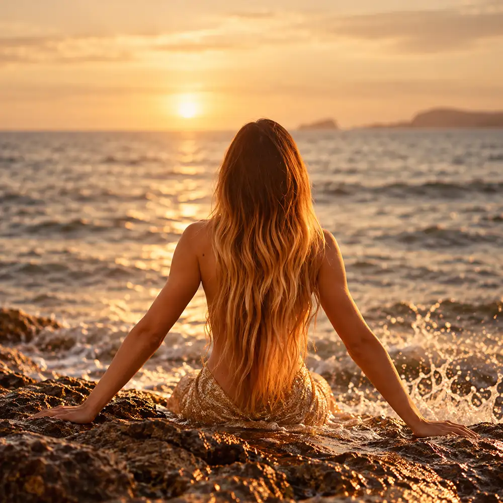Mujer-mirando-al-horizonte-en-el-mar